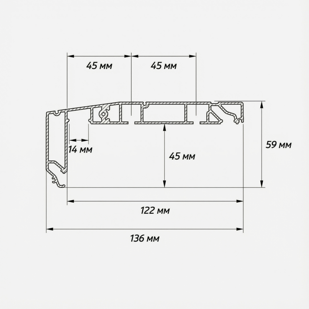 Гардина Flexy BORZZ KARNIZ (ПФ 8845) 2-х рядная с боковой заправкой Черный (3,2м) 2