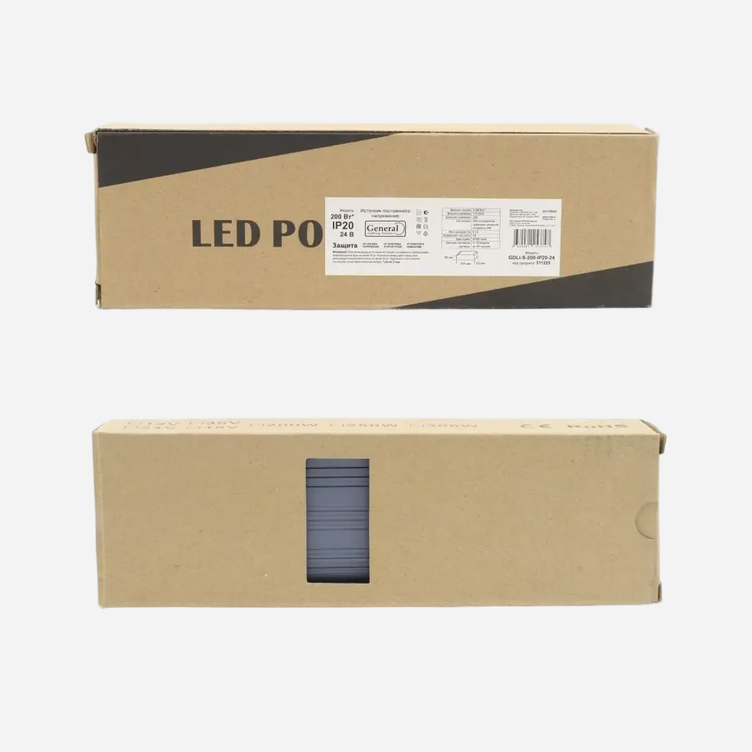 Блок питания 24В 200Вт IP20 General 245*630*30мм 5