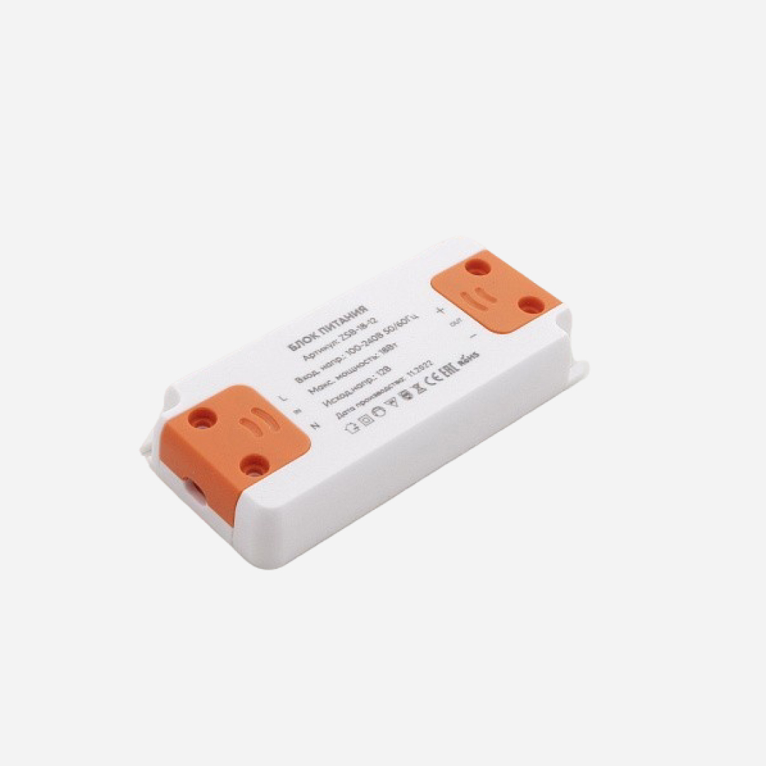 Блок питания 18Вт 12В IP20 Plastic slim Leds Power